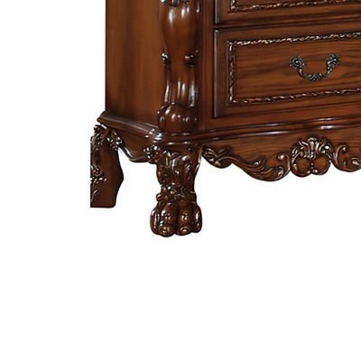 32" Cherry Oak Traditional 2-Drawer Nightstand