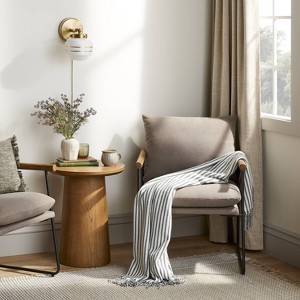 Cushioned Metal & Wood Accent Arm Chair - Hearth & Hand™ with Magnolia - 1 of 4