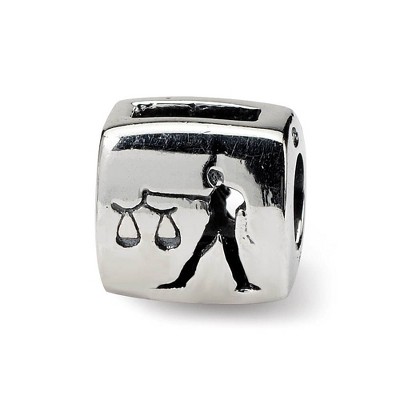 Black Bow Jewelry Sterling Silver Libra the Scale Zodiac Bead Charm