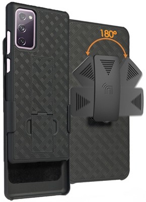 Nakedcellphone Case with Stand and Belt Clip Holster for Samsung Galaxy S20 FE - Black