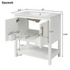 30-Inch White Bathroom Vanity with Ceramic Sink and Versatile Storage - Ideal for Small Bathrooms - Leovsnove - 3 of 4