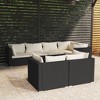 vidaXL 7-Piece Outdoor Patio Lounge Set - Stylish Black Poly Rattan Garden Set with Comfortable Cream Cushions & Flexible Modular Design - 2 of 4