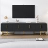 70.8" MDF Modern TV Stand with Metal Legs and Gold Handles, Sideboard Cabinet with Adjustable Shelves and Protective Feet Pads - 2 of 4