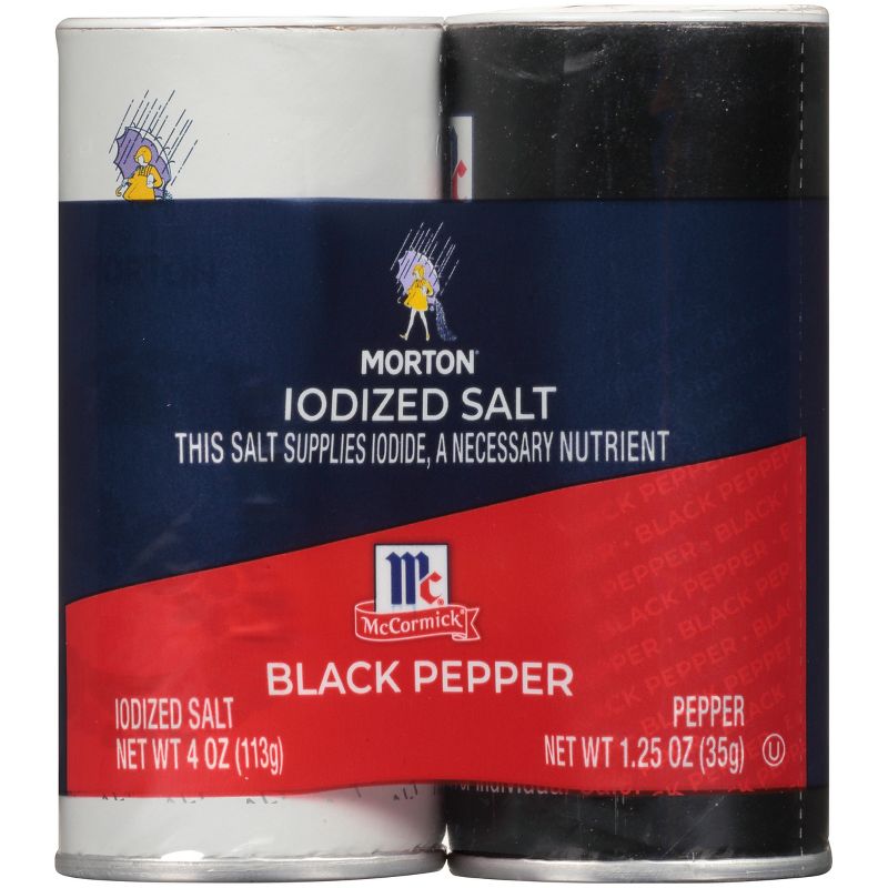 Morton Iodized Salt &#38; Pepper Shakers - 5.25oz, 1 of 7