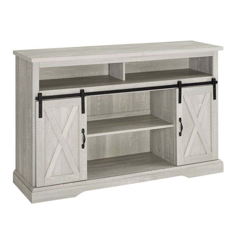 Transitional Sliding Barndoor Highboy TV Stand for TVs up to 58" - Saracina Home, 1 of 21