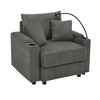 NicBex Couches for Living Room Accent Chair Sofa with Storage Armrest, Comfy Corduroy Upholstered Sofa Couch with Cup Holders and a Phone Holder - 4 of 4