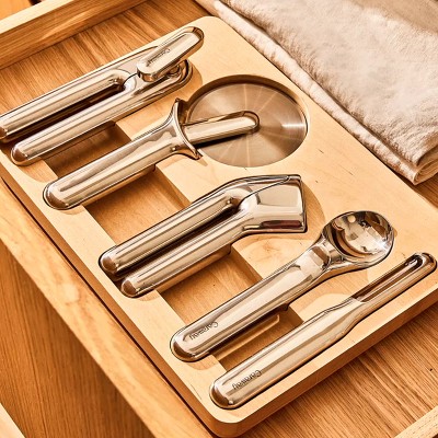 7pcs Kitchen Gadgets Set Stainless Steel Cans Opener Pizza Cutter