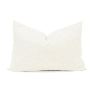 Cream French Linen Decorative Throw Pillow with Duck Feather Insert