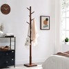 VASAGLE 8 Hooks Solid Wood Coat Rack Wood Hall Tree Coat Rack Stand with Stable Square Base 3 Height Options Office - 3 of 4