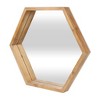 HomeRoots 21" Brown Hexagon Wood Framed Accent Mirror - 4 of 4