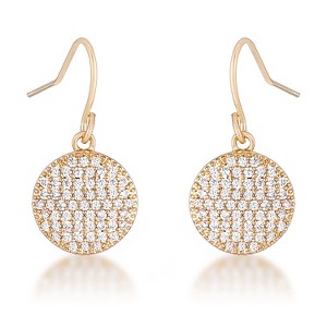 Slickblue Contemporary CZ Disk Earrings – .6 Ct Clear Cubic Zirconia, Gold/Silver, Fashion Earrings for Women - 1 of 3