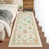 Floral Rugs for Living Room Bedroom Farmhouse Geometric Area Rugs Soft Low Pile Non-Slip Indoor Mat for Living Room Bedroom - 2 of 4