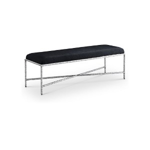 Meridian Furniture,Valley Chenille Fabric Bench - 1 of 4