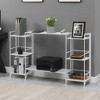 Breighton Home 32.5" Xtra Storage 3 Tier Folding Metal Shelves with Set of 2 Deluxe Extension Shelves in White - 2 of 4
