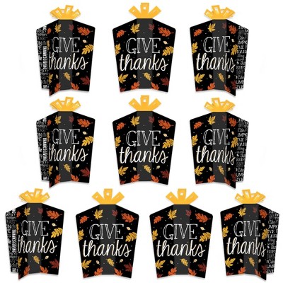 Big Dot of Happiness Give Thanks - Table Decorations - Thanksgiving Party Fold and Flare Centerpieces - 10 Count