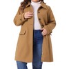 Agnes Orinda Women's Plus Size Single Breasted Long Sleeve Fleece Warm Overcoats - 2 of 4