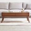 Lift Top Solid Oak Coffee Table with Hidden Storage,Walnut Modern Center Table for Living Room Home Office-Baofuwish - 3 of 4