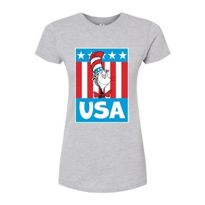 Women's - Dr. Seuss - Cat In The Hat USA Fitted Graphic T-Shirt - 1 of 4