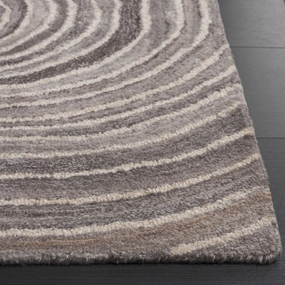 Gray Abstract Tufted Handmade Wool Area Rug, 8' x 10'