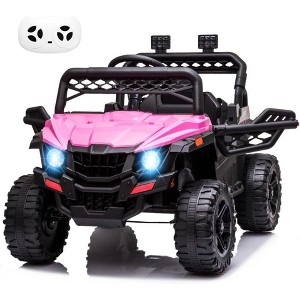 12V Kids Ride On Car Truck w/Parent Remote Control, Spring Suspension, LED Lights, Safety Belt, AUX Port, Music, Spring Suspension - 1 of 4