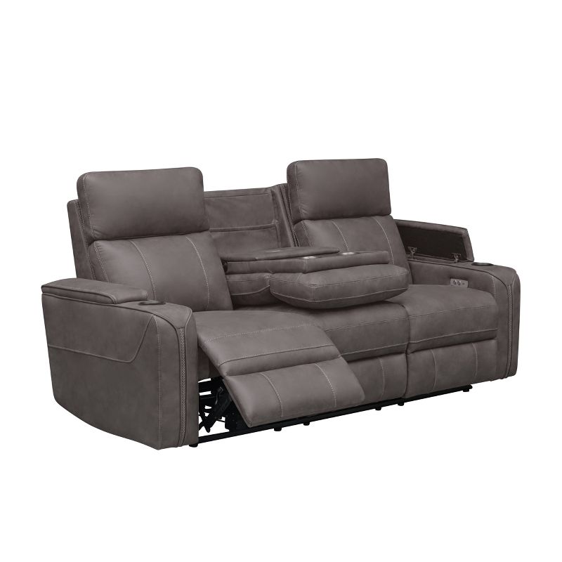 Angelo 85&#34; Fabric Transitional Power Reclining Sofa with Dropdown Table Gray - Abbyson Living, 1 of 14