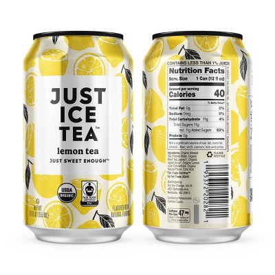 JUST ICE TEA Lemon Black Tea - 4pk/12 fl oz Cans