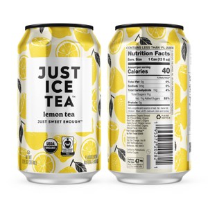 JUST ICE TEA Lemon Black Tea - 4pk/12 fl oz Cans - 1 of 4