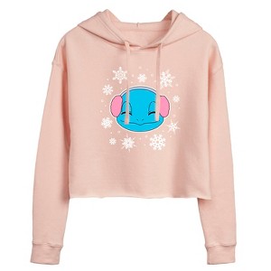 Women's - Pokémon - Squirtle And Snowflakes Cropped Graphic Hoodie - 1 of 3