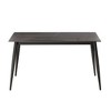 NicBex 55.12"/62.99"  Modern Artificial Stone Dining Table with Black Metal Leg for 6 People for Kitchen, Dining Room, Office - 3 of 4