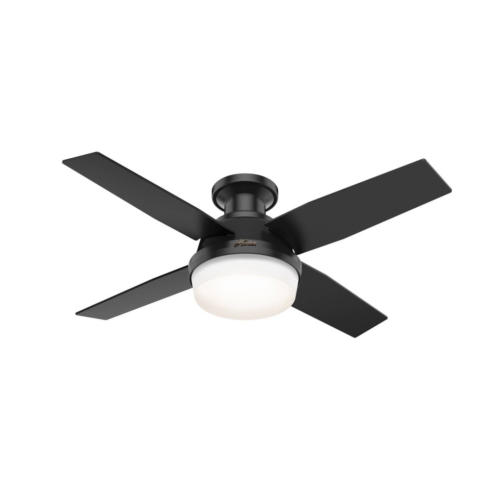 Photos - Fan 44" Dempsey Low Profile Ceiling  with Remote Black (Includes LED Light