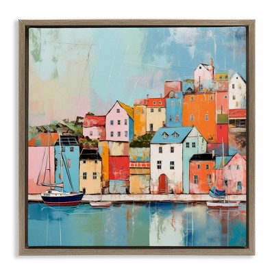 Stupell Industries Seaside Neighborhood Painting, 18" x 18"