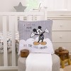 Disney Mickey Mouse Love Mickey Gray, White, Black, and Tan I Love You More Than All The Stars Above Applique Decorative Pillow - 4 of 4