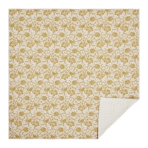 Dorset Gold Floral Queen Quilt 90Wx90L - 1 of 4