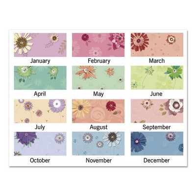 Floral Design Paper Desk Pad Calendar with Black Binding, 22 x 17