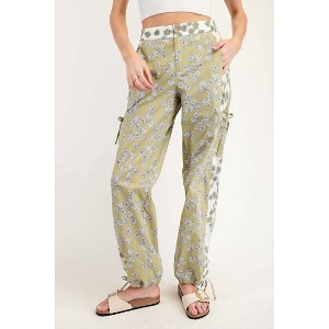Women's Floral Colorblock Pants - ee:some - 1 of 4