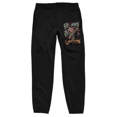 Spongebob Squarepants Patrick Blowing Bubbles Men's Black Graphic  Joggers-Large