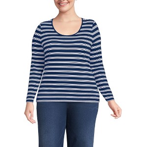 Lands' End Women's Long Sleeve Lightweight Jersey Scoop Neck T-Shirt - 1 of 3