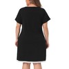 Agnes Orinda Women's Plus Size Lace Trim V Neck Short Sleeve Chest Pocket Nightgown - 4 of 4