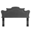 Modway Evangeline Performance Velvet King/California King Headboard in Charcoal – Luxe Tufted Padded Headboard with Modern Style - 3 of 4