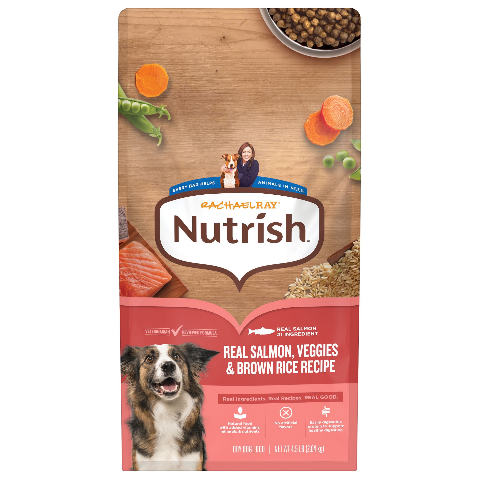 Nutrish Real Salmon Vegetable and Brown Rice Recipe Whole Health Blend Dry Dog Food