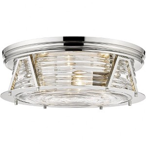 Cape Harbor 4-Light Flushmount Ceiling Light - Nautical Inspired, Dimmable, Steel & Glass - 1 of 4