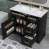 MAYEERTY 36" Bathroom Vanity with Sink 4 Drawers Soft-Close Door Adjustable Shelf Ceramic Basin White - 3 of 4