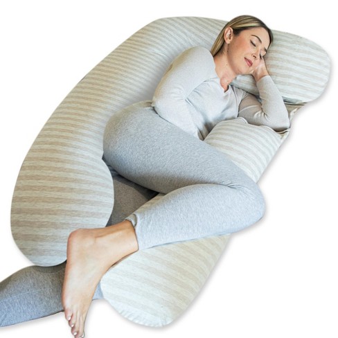 Pharmedoc Pregnancy Pillow, U-shape Full Body Maternity Pillow - Jumbo Size  Grey Jersey Cover : Target