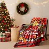Lomsoe Red and Black Plaid Flannel Throw Blanket, Merry Christmas Blanket, Soft Cozy Holiday Blanket for Sofa, Bed, Couch, Xmas Decorative Blanket - 3 of 4