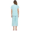 Casual Nights Women's Rayon Printed Short Sleeve Capri Pajama Set - 4 of 4