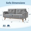 65" Mid-Century Modern Loveseat Sofa, 2-Seater Deep Seat Linen Upholstered Couch for Living Room, Bedroom, Office, Small Space, Beige - 2 of 4