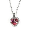 Rose Red Crystal Heart Gold Plated Necklace and Earrings Jewelry Set - 2 of 4