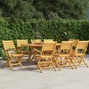 vidaXL Folding Patio Chairs Set of 8 - Solid Wood Teak Outdoor Seating with Armrests for Garden, Deck, and Patio - 2 of 4