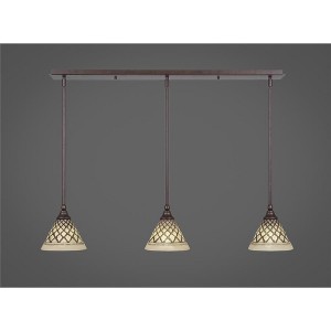 Toltec Lighting Any 3 - Light Chandelier in  Bronze with 7" Chocolate Icing Shade - 1 of 1