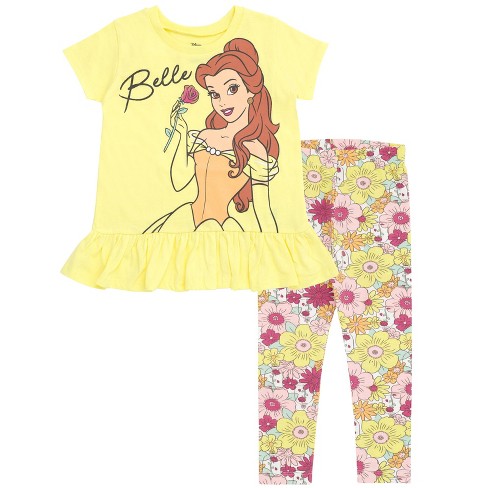 Disney Princess Ariel Little Girls Pullover Crossover Fleece Hoodie and Leggings  Outfit Set Infant to Big Kid 